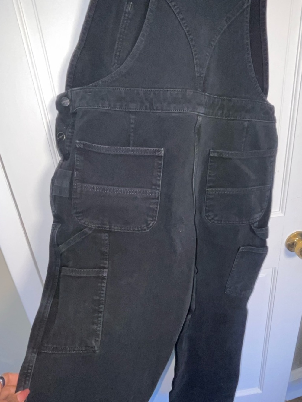 Carhartt Women's Black Bib Overalls Size L 12/14 Regular 96% Cotton Stretch - Picture 4 of 9